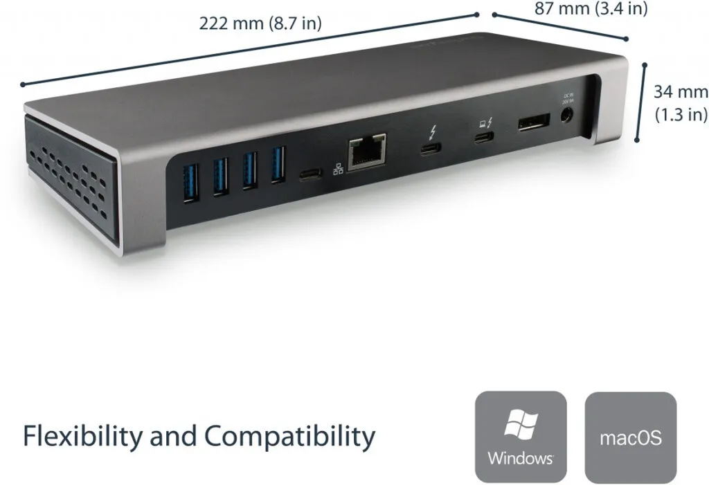 Dock Thunderbolt 3 pour bureau d'architecte et graphiste double écran 4K