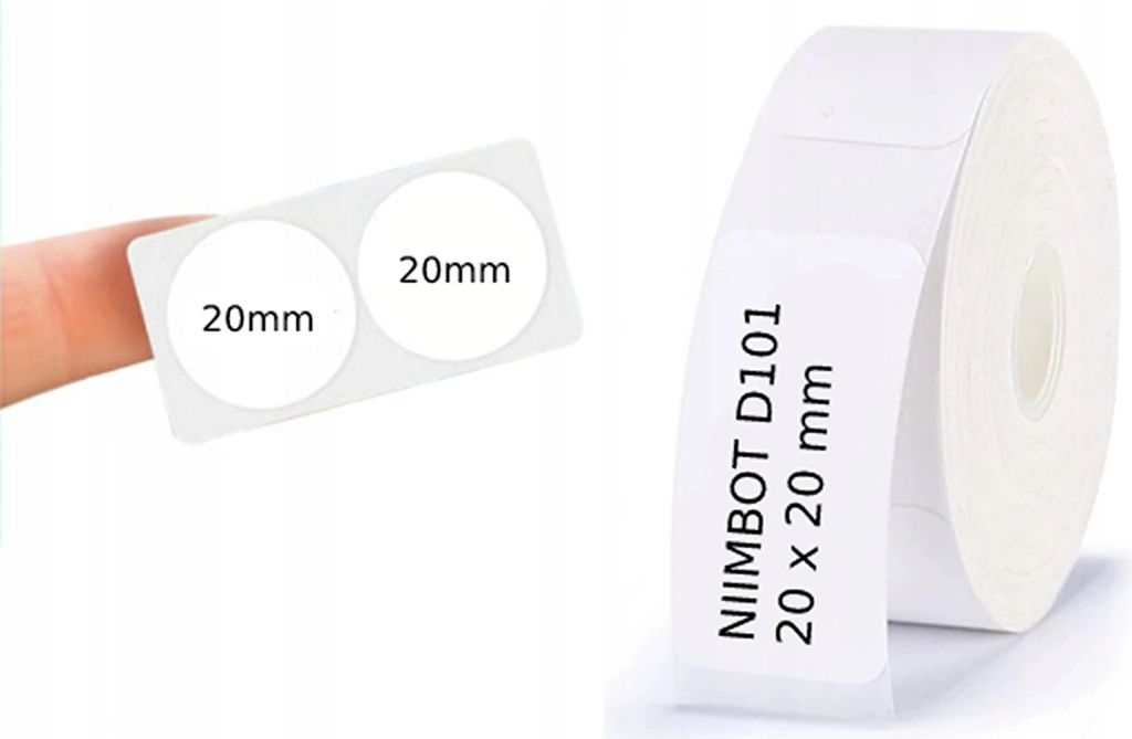 EDIBAZZAR | NIIMBOT Thermoetiketten 20x20mm rund weiß 290 Stk