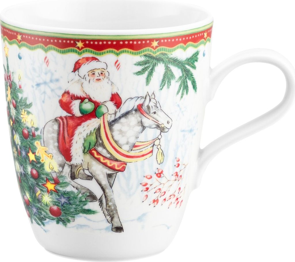 Weihnachtsbecher mit Henkel 0,40 ltr. WEIHNACHTSMÄNNER 65295 Seltmann