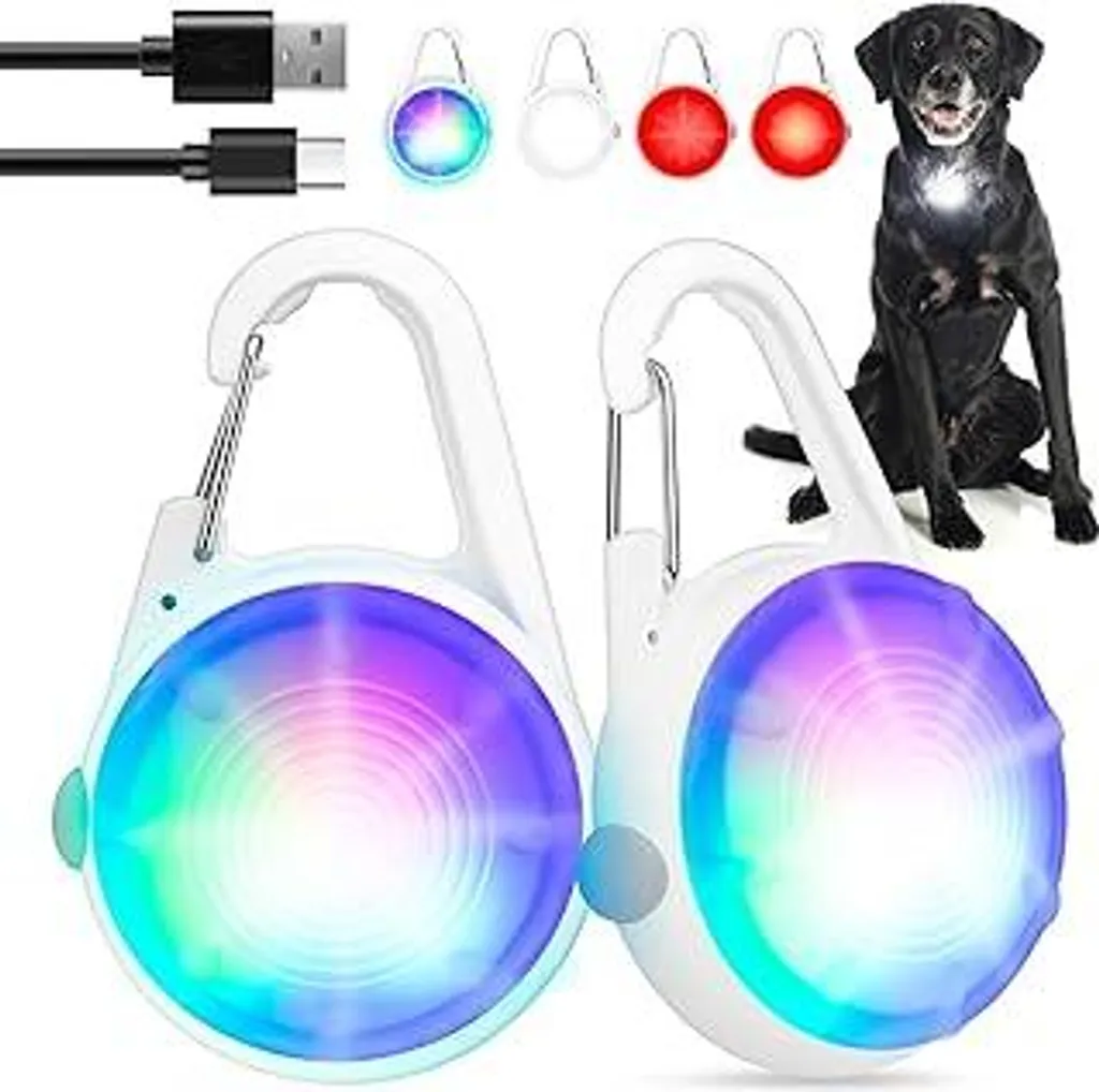 Set 2 Luci Sicurezza LED Impermeabili - Clip Ricaricabile per Zaino e Cani