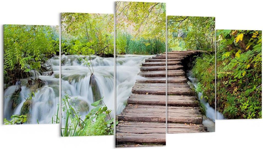 Bild auf Leinwand - Leinwandbild - Nationalpark Natur Kieselsteine - 160x85cm - Wand Bild - Wanddeko - Leinwanddruck - Bilder - Kunstdruck - Leinwa...
