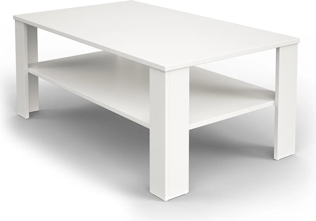Table basse de salon blanche Vicco 100x60cm pour apéritifs et repas