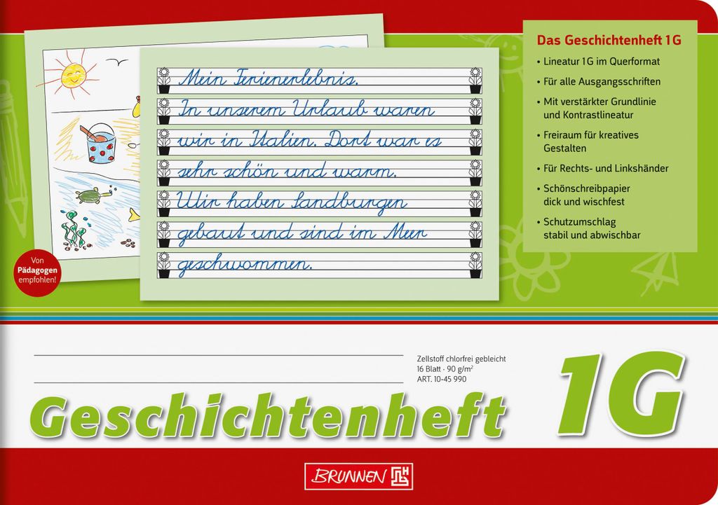 Geschichtenheft Lineatur 1G DIN A5 Produktbild 