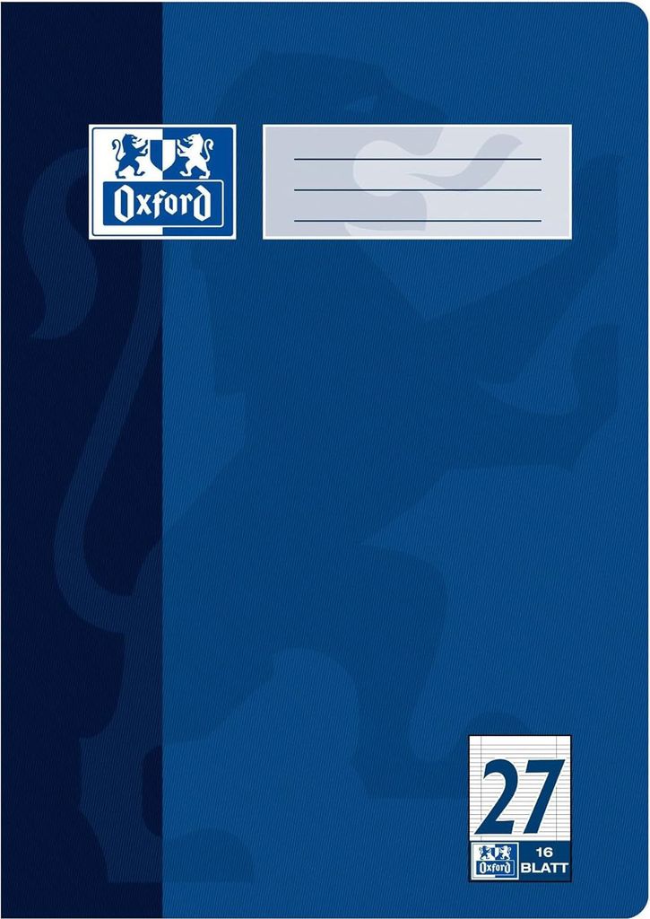 Oxford Schulheft DIN A4 Lineatur 27 / liniert 16 Blatt