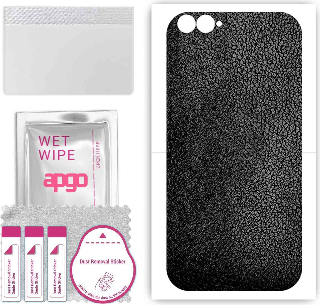 apgo Rückseite Schutzfolie, Skin, kompatibel mit Doogee X30, Hinten Displayschutzfolie aus Vinylfolie, kratzfest, einfache Montage - Schwarzes Leder