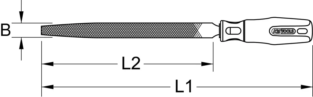 KS TOOLS BERYLLIUMplus Lima mezzotonda taglio 1 - 962.7101