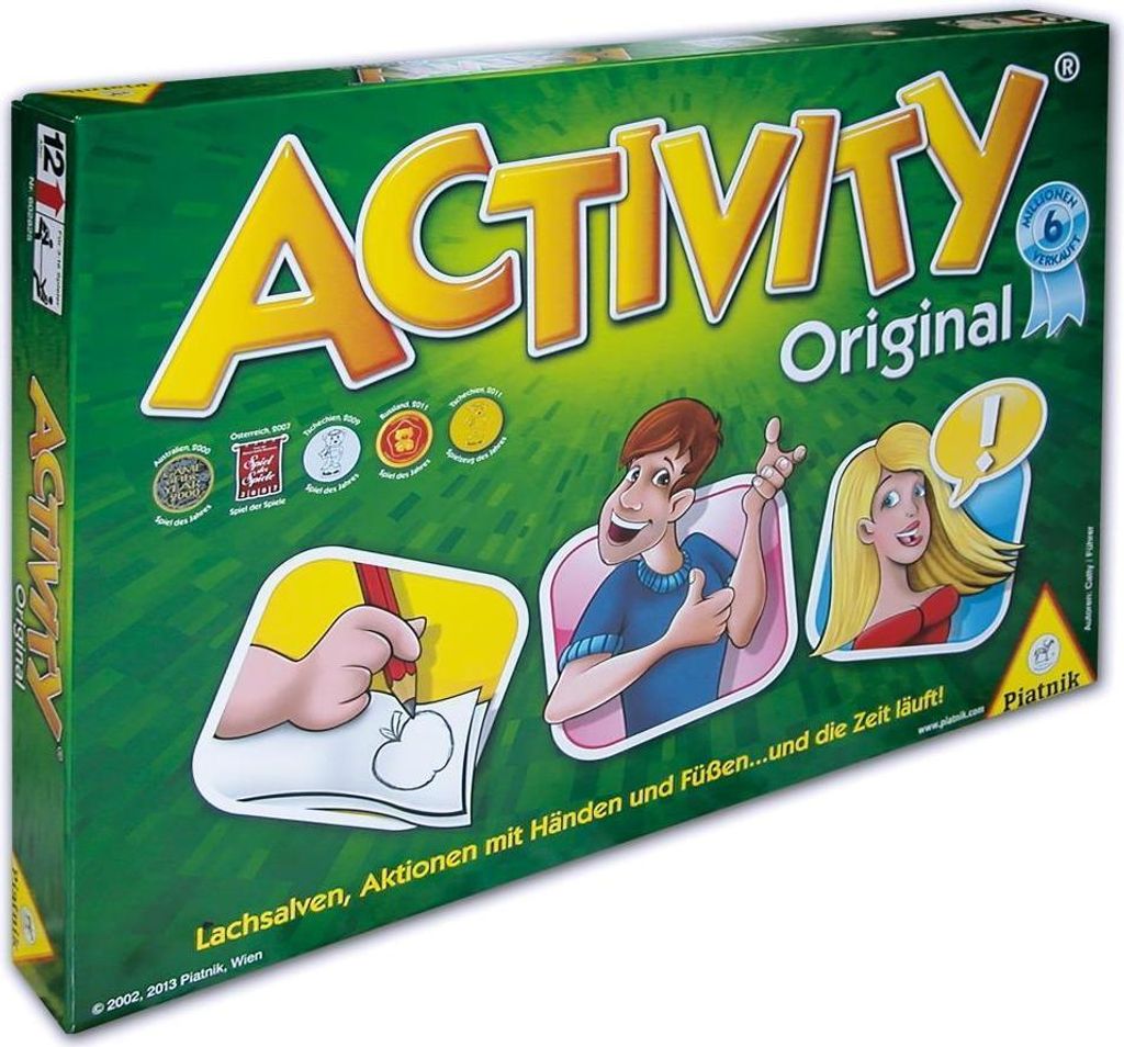 The image shows the front of the Activity Original board game box, angled to show the front and side.