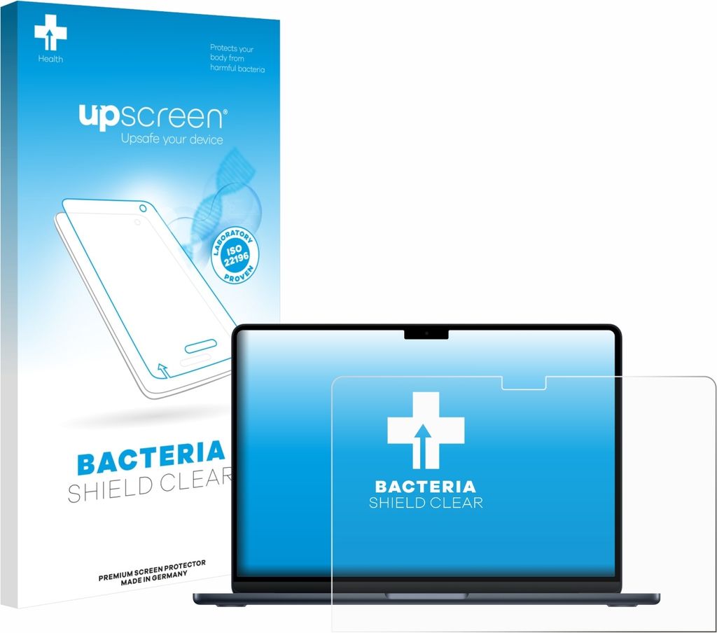 upscreen Schutzfolie für Apple MacBook Air 13" M4 2025 Displayschutz Displayschutzfolie Folie Klar antibakteriell