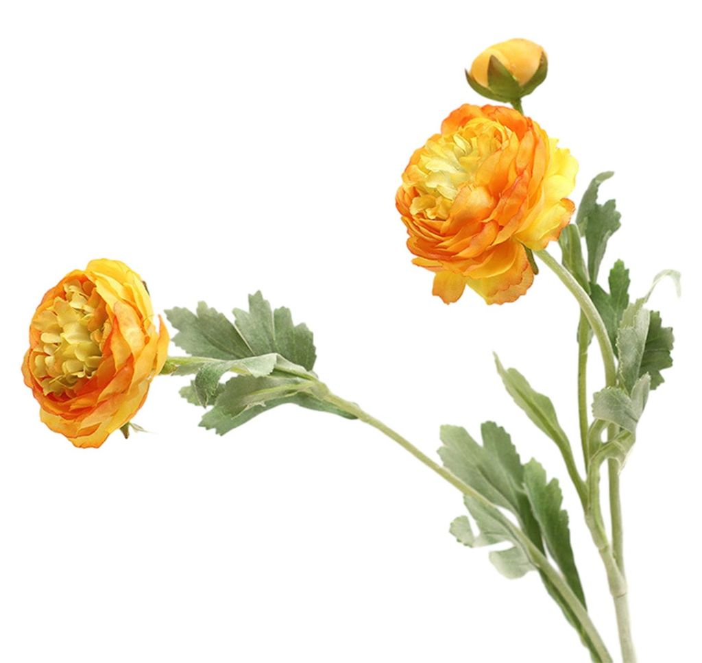 Künstliche Ranunkelblume, künstliche Seidenblume, persische Butterblume, 3 Köpfe, Vintage-Ranunkel-Arrangement für Zuhause, Hochzeit, Tischdeko...