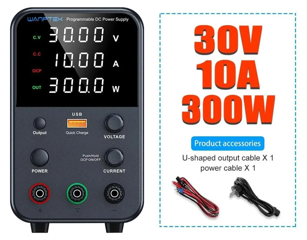 Alimentation ajustable 30V 10A avec écran LED et contrôle de courant