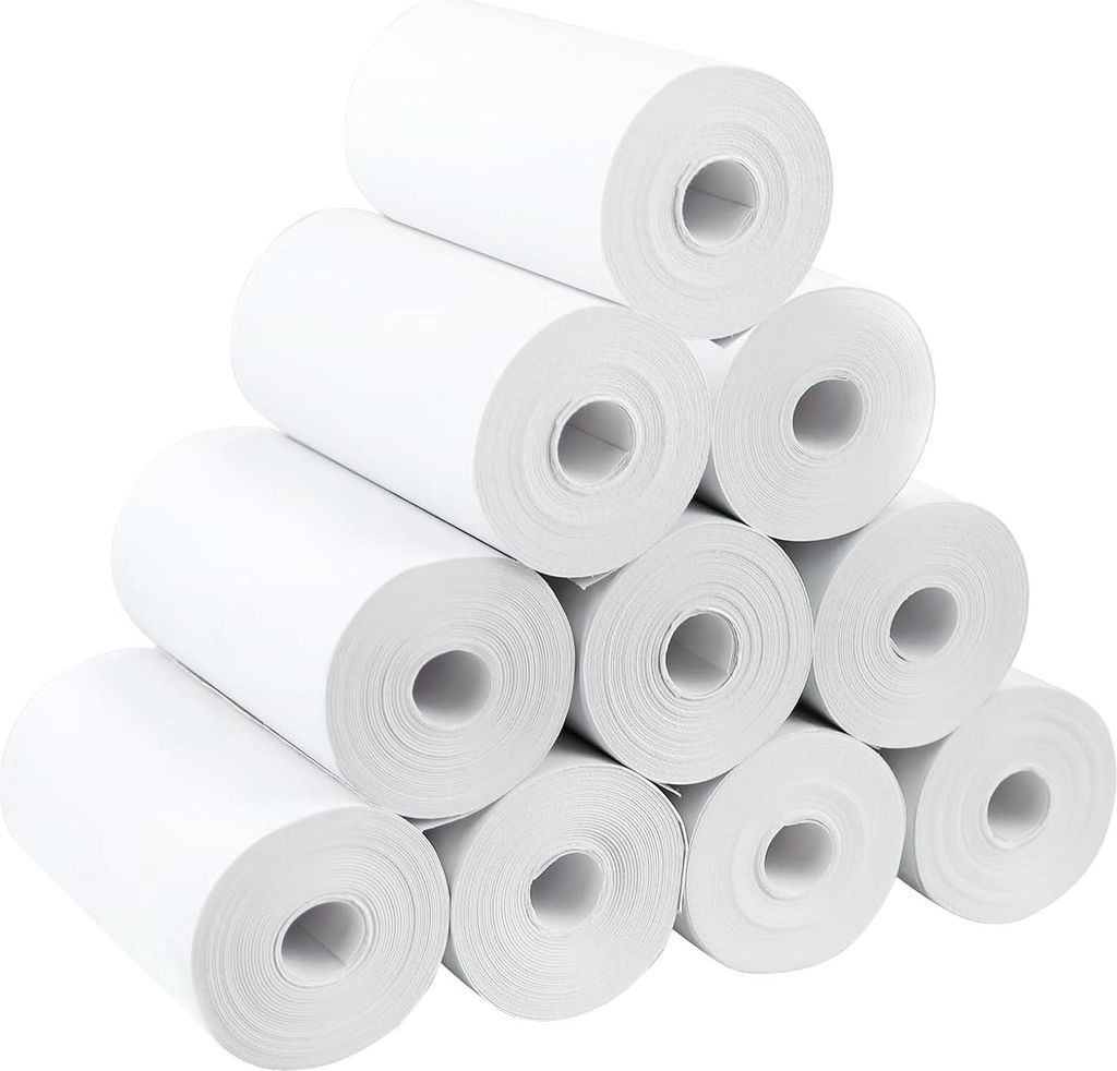 10 Rollen Thermopapier für Kinderkamera und Drucker, Weiß Nachfüllpapier für Kinder Sofortbildkameras, BPA Frei Druckpapier, Beste Wahl für So...