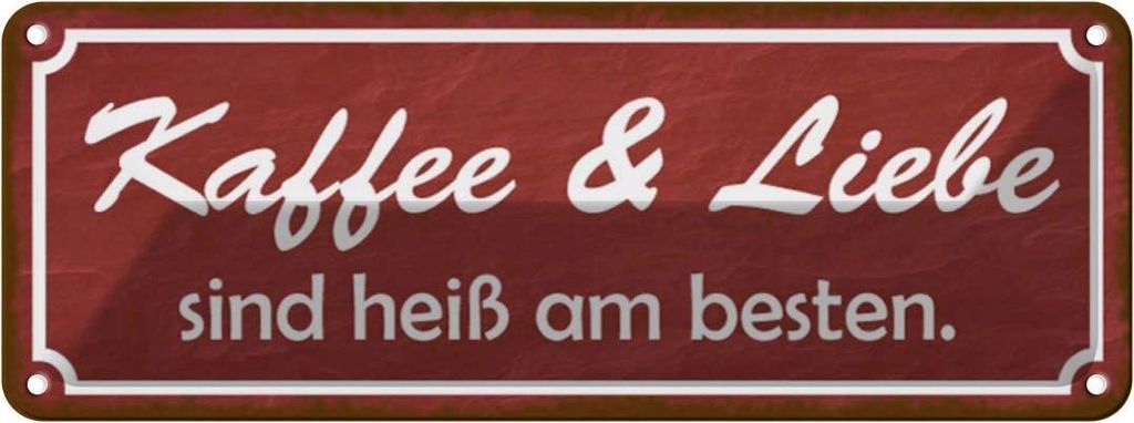 vianmo Blechschild 10x27 cm Kaffee Liebe sind heiß am besten Essen Trinken