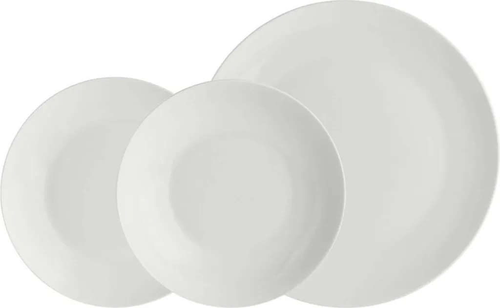 Offerta Set 12 Piatti La Porcellana Bianca Essenziale - Bianco Totale