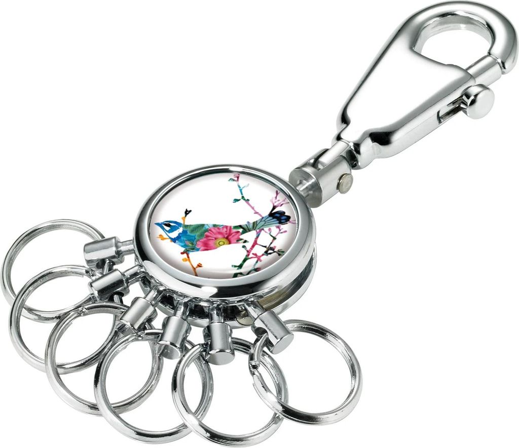 TROIKA BIRDIE, Schlüsselring, Mehrfarbig, Silber, Metall, Rund, Weiblich, Alle