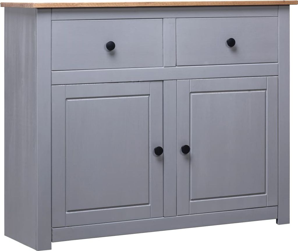 Sideboard Grau 93x40x80 cm Kiefernholz Panama