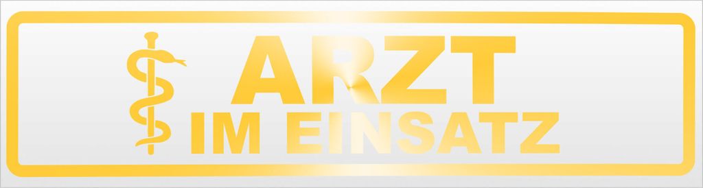 Kiwistar Arzt im Einsatz 2 Magnetschild Schild magnetisch - 60cm Gelb - reflektierend - Magnetfolie für Auto PKW Kfz