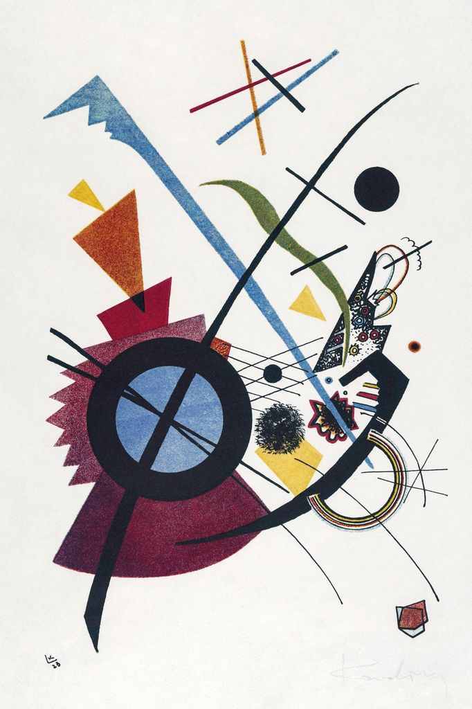 Plakat 20x30cm Violett, Wassily Kandinsky Vintage für das Wohnzimmer