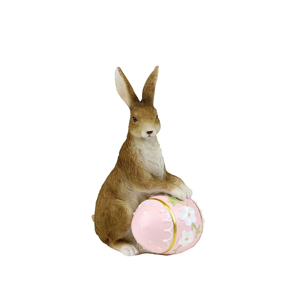 Goodwill Osterhase mit Ei Braun-Rosa 15 cm