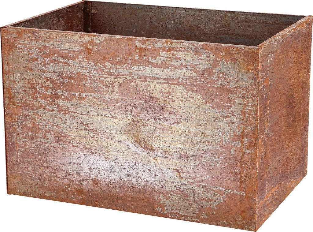 Moderner Pflanz Kübel Gefäß Hochbeet Edel Rost Rostig Corten Stahl eckig 60x40cm