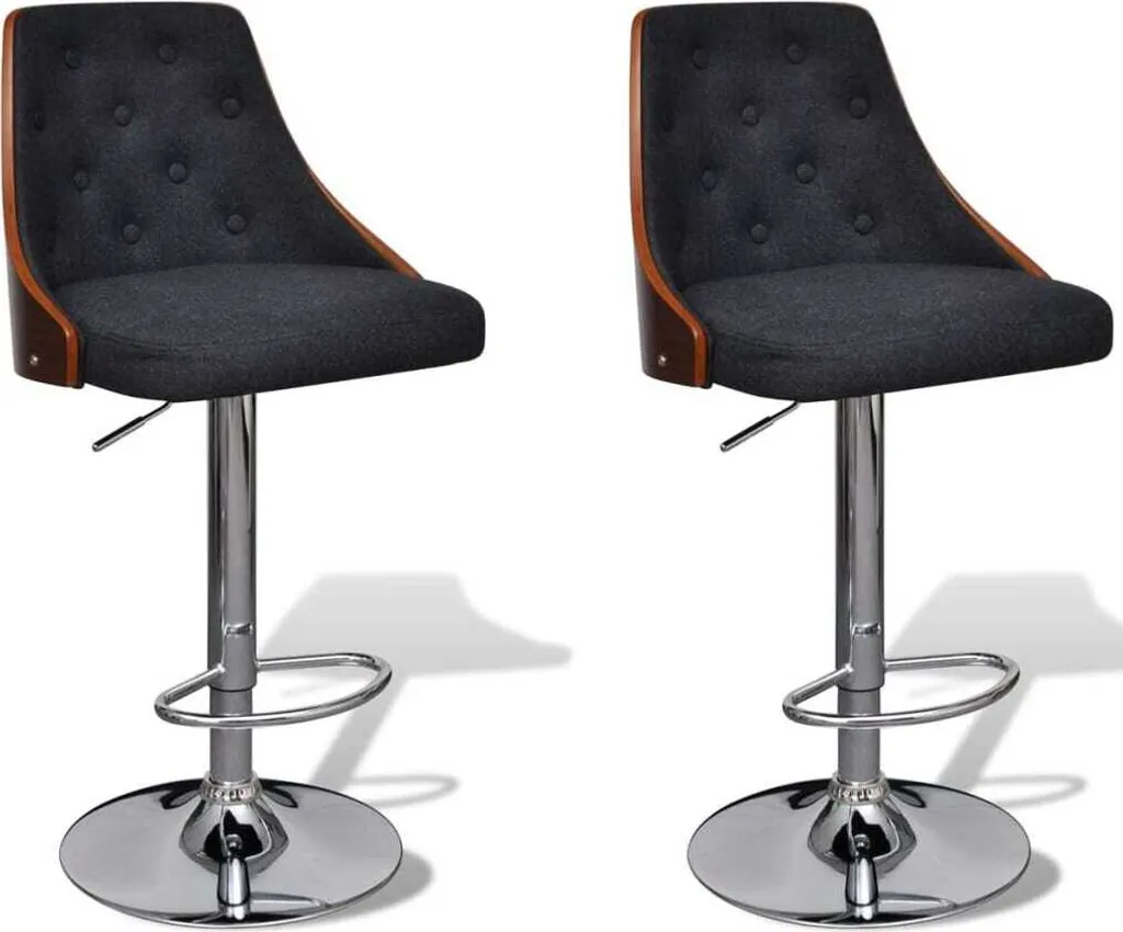 Tabouret de bar confortable lot de 2 bois courbé contre mal de dos