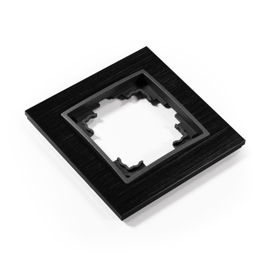 MCPOWER RAHMEN "FLAIR", 1-FACH, schwarz Aluminium, Einbaurahmen, Abdeckrahmen