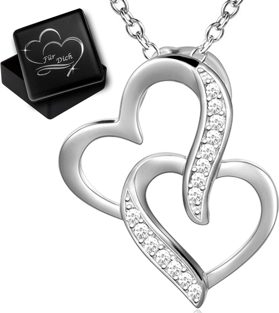 Damen Herz Kette mit Anhänger echt 925 Silber Frauen Produktbild 