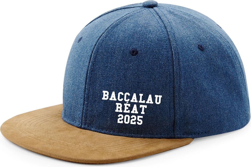 Huuraa Cappy Mütze Baccalauréat 2025 Abschluss Frankreich Denim Baumwolle und Polyester Snapback Kappe Geschenkidee