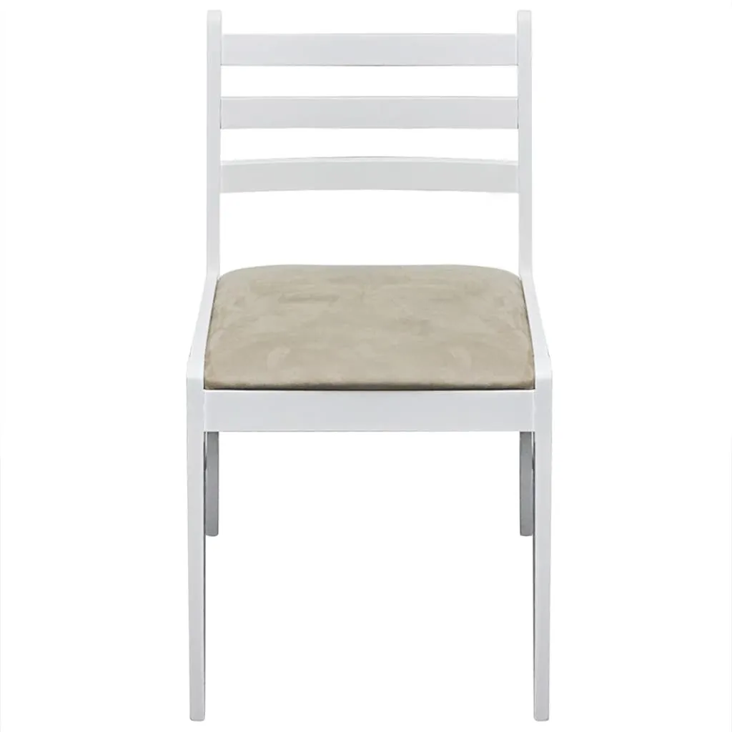 Set 2 Sedie vidaXL Legno Massiccio e Velluto Bianco | Design Elegante - 3