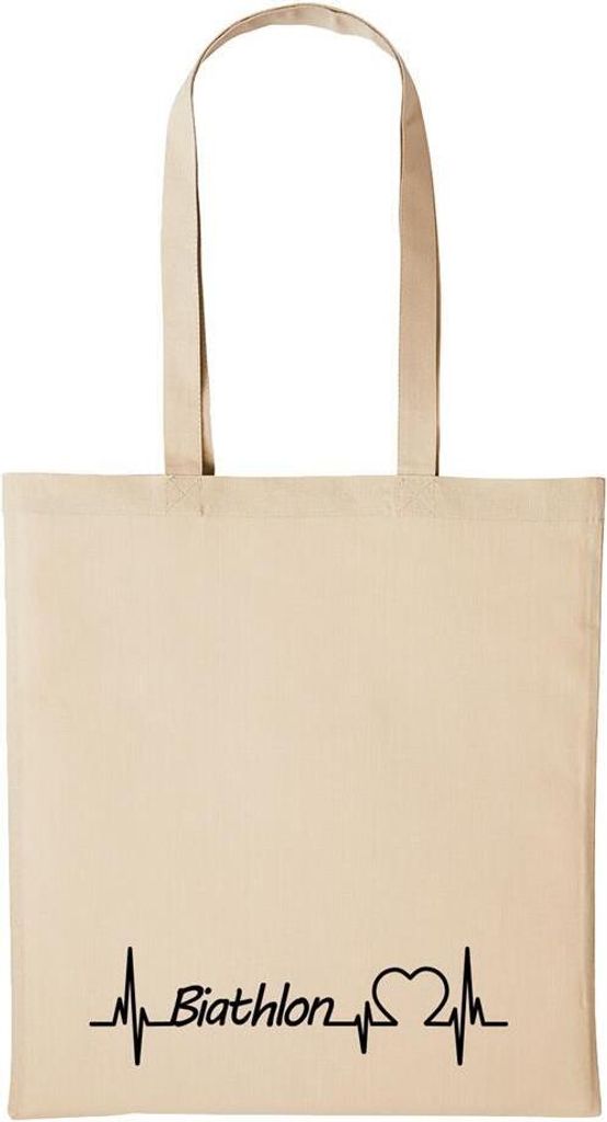 Huuraa Baumwollbeutel Biathlon Geschenk Einkaufstasche Natural 10 Liter Baumwolle Biathlon Accessoire
