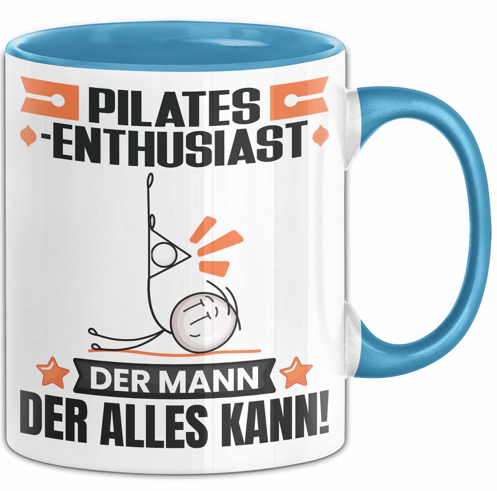 Pilates-Enthusiast Tasse Geschenk für Pilates-Enthusiast Der Mann Der Alles Kann Geschenkidee zum Geburtstag (Blau)