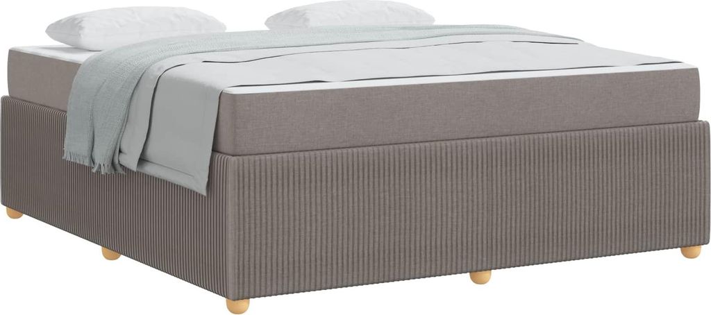 vidaXL Bettrahmen mit Matratze Taupe 180 x 200 cm Stoff