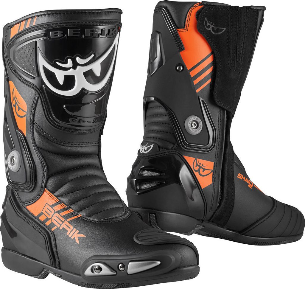 Berik Shaft 3.0 Motorradstiefel, schwarz/orange, 46