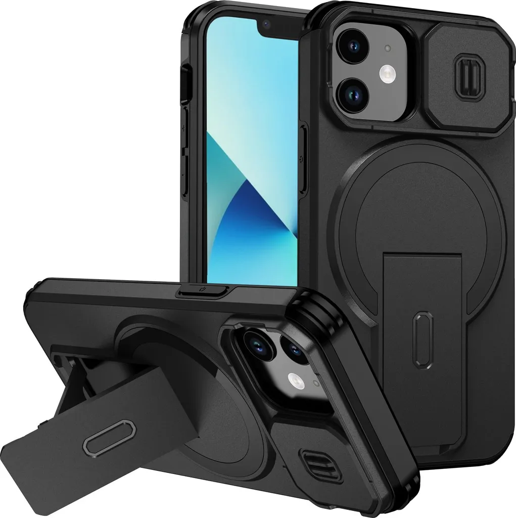 Custodia Magnetica iPhone 13 Mini / 12 Mini Rugged con Protezione Camera
