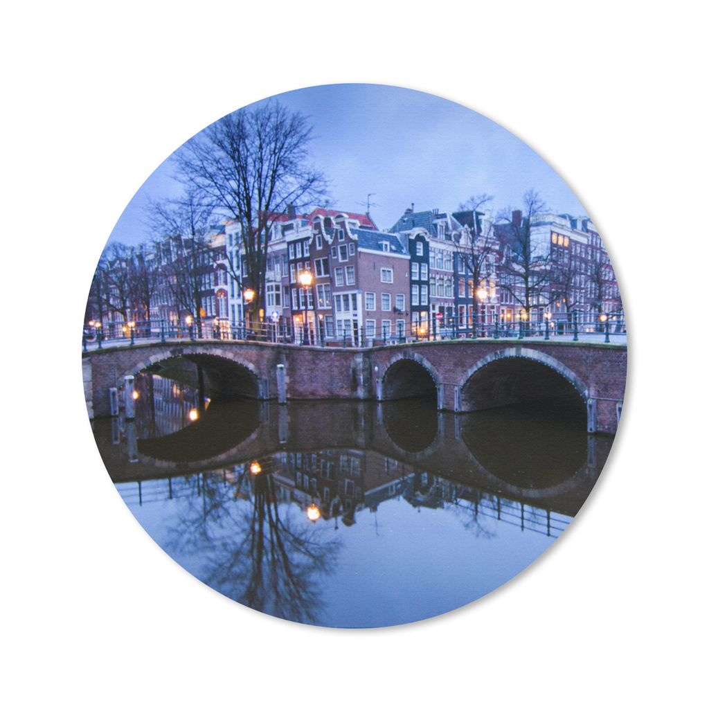 MuchoWow Mauspad Mousepad Amsterdam - Winter - Wasser 30x30 cm - Mousepads - Maus Mat - Pad - Mausunterlage - Tischunterlage - Schreibtischmatten