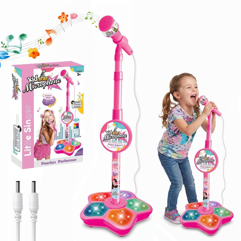 Mikrofon Karaoke mit Ständer, Mikrofonständer für Kinder, Produktbild 