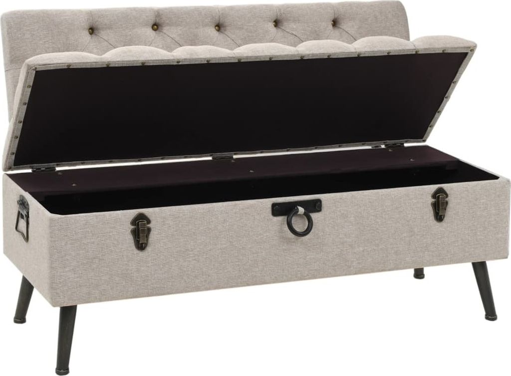 vidaXL Banc avec espace de rangement et dossier 110cm Crème Image du produit 
