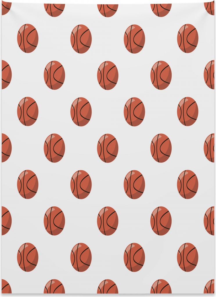 Abakuhaus Basketball Wandteppich, Cartoon Bälle Ergebnis aus Weiches Mikrofaser Stoff Kein Verblassen Klare Farben Waschbar, 110 x 150 cm, Zimt We...