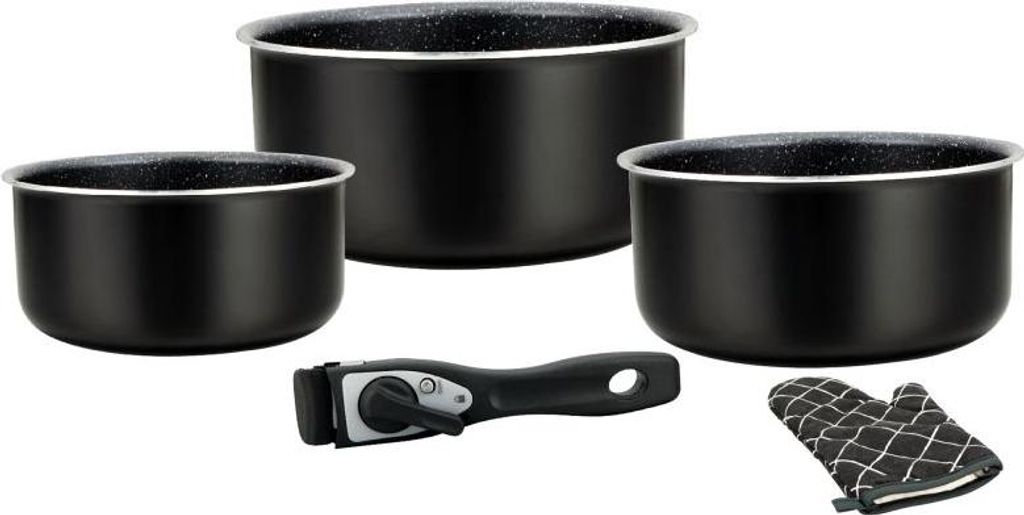 Batterie de cuisine revêtement pierre avec manche amovible Image du produit 