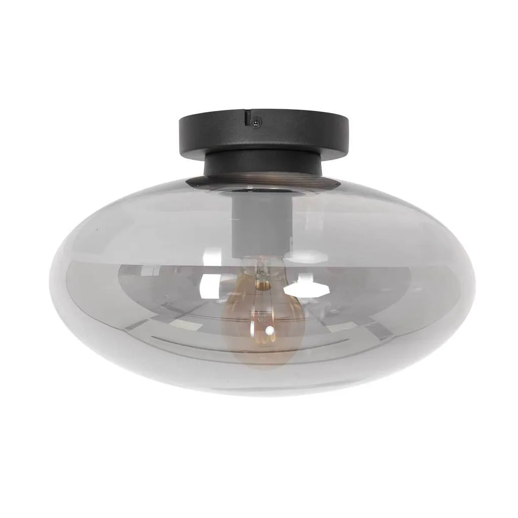 Plafonnier design en verre et métal transparent Reflexion Steinhauer E27