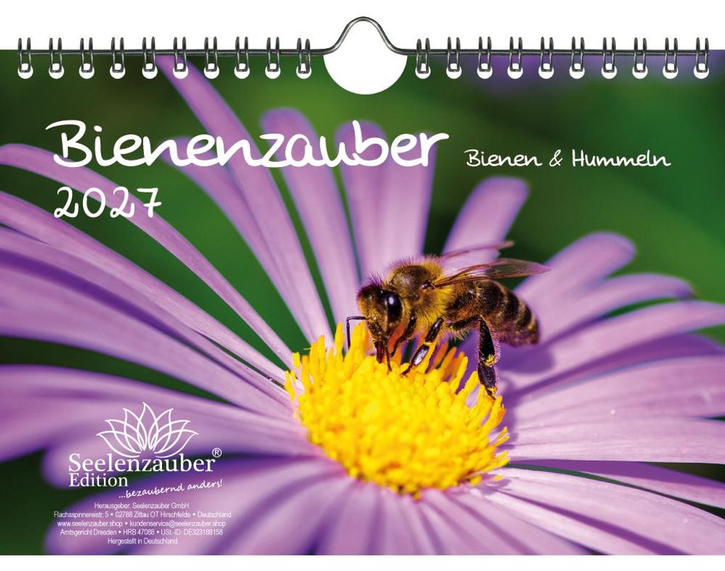 Bienenzauber Bienen und Hummeln DIN A5 Kalender für 2027 - Seelenzauber