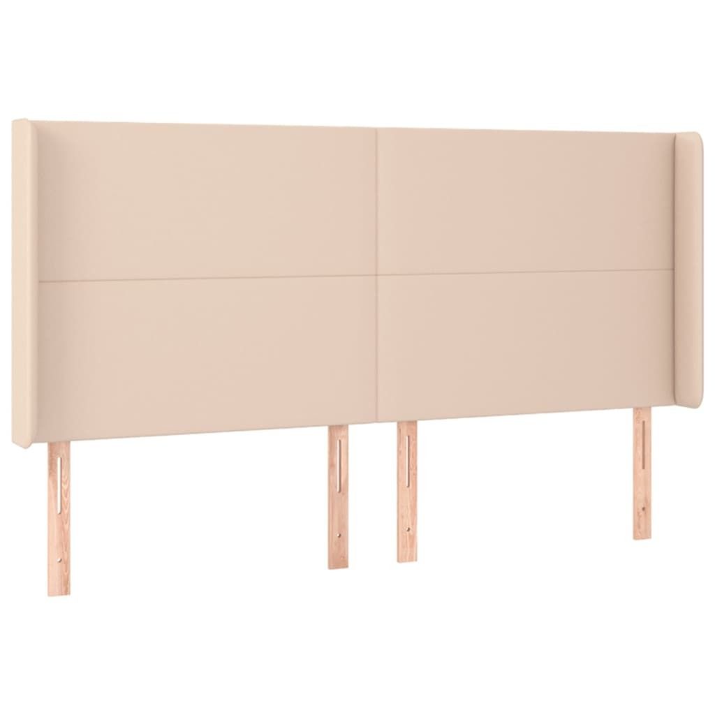 vidaXL Kopfteil mit Ohren Cappuccino-Braun 203x16x118/128cm Kunstleder