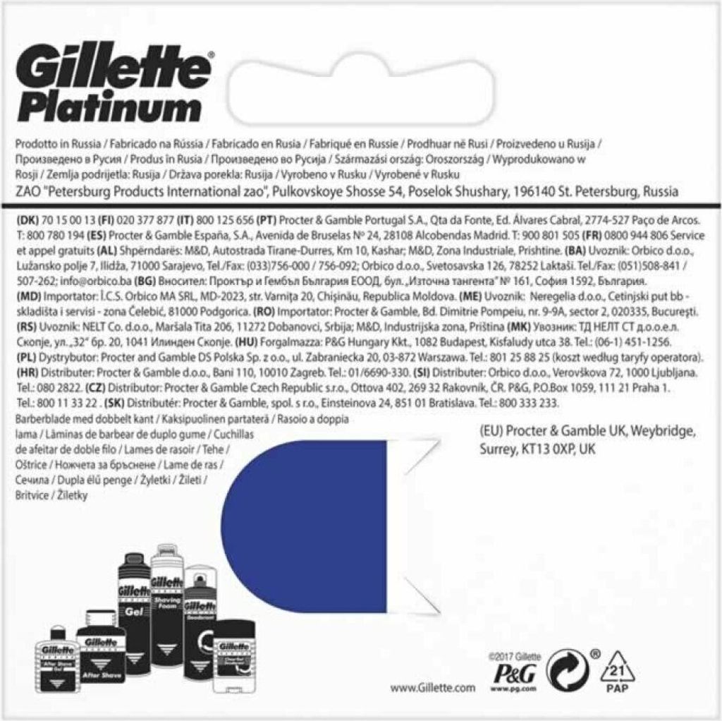 Gillette Platinum Refill 5 Units Produktbild 