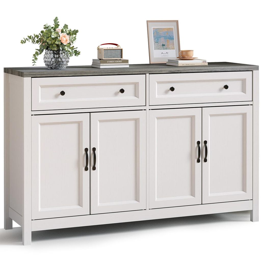 Credenza BEALIFE con 4 ante | 140x40x90 cm | MDF con angoli Immagine del prodotto 