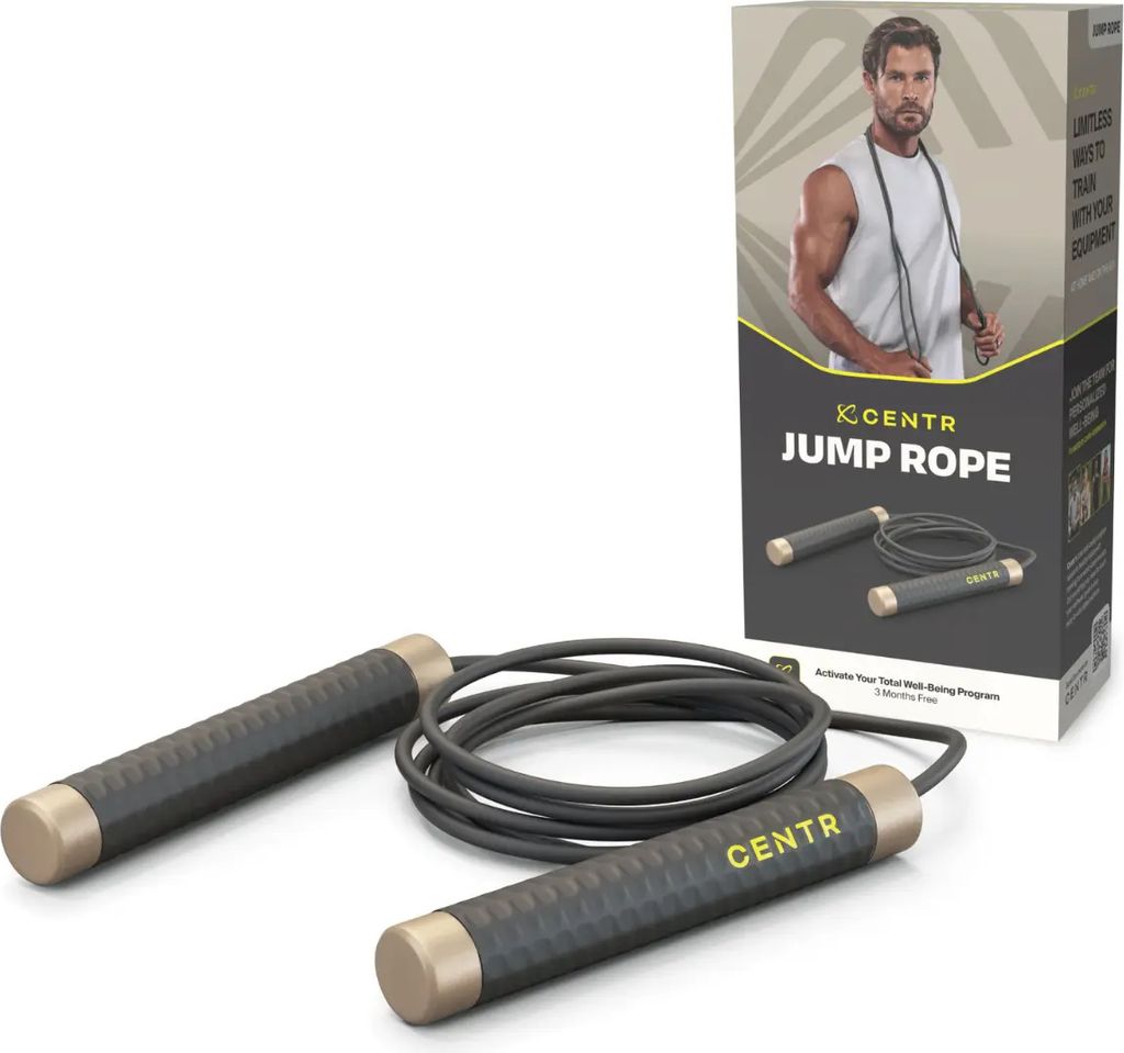 Centr CJR Jump Rope – Verstellbares Springseil für Grip und Tempo + 3 Monate Centr App