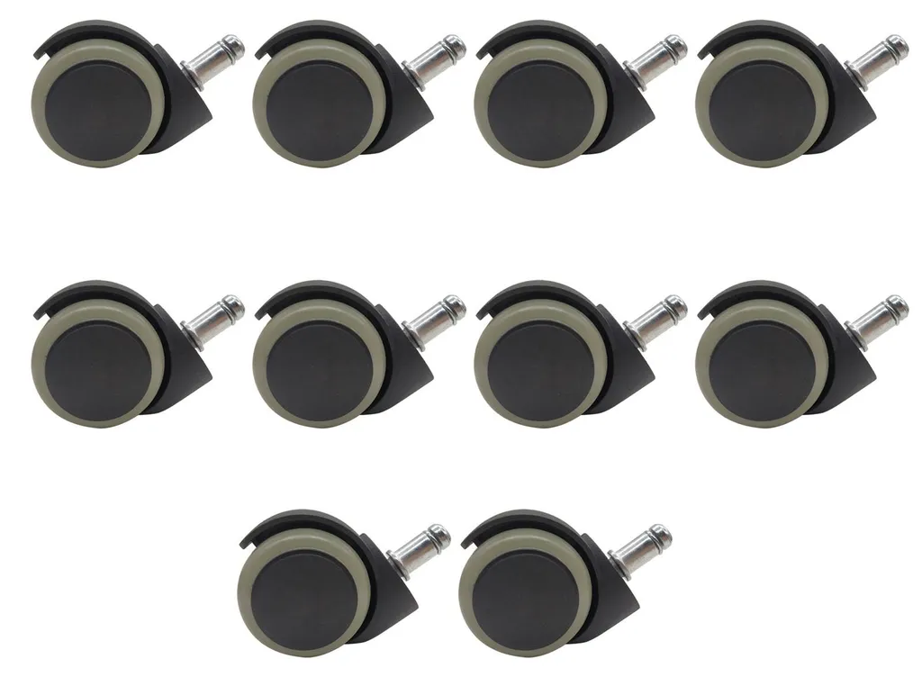 Kit de 10 Roulettes pour Chaise de Bureau - Diamètre 5,1 cm Nylon Vert