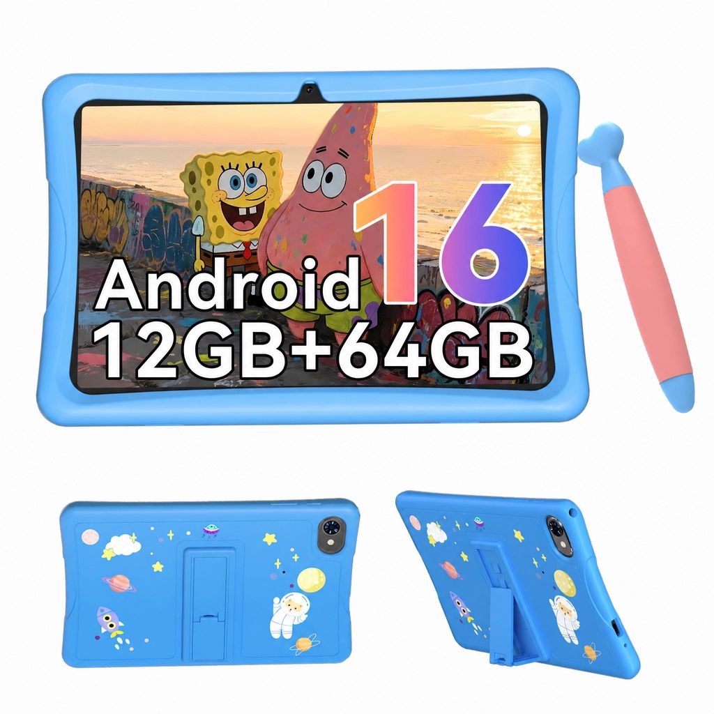 Tabwee K10 Kids 10.1" Blue Tablet, Google Kids Space, 4GB Immagine del prodotto 