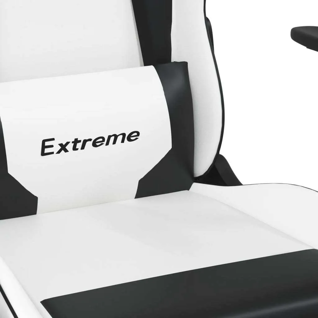 Poltrona Gaming Bianca e Nera in Ecopelle | Arredo Ufficio e Gioco - 7