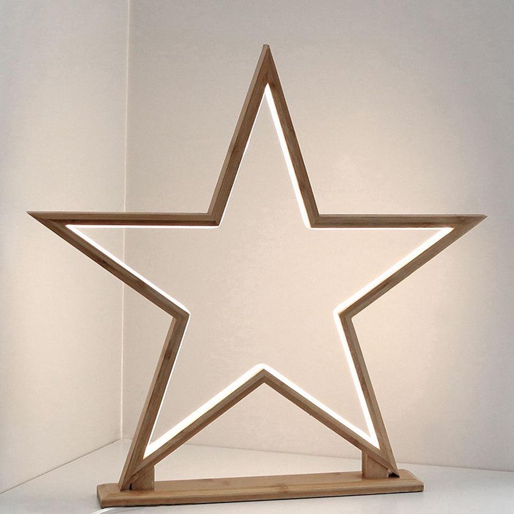 LED Deko Weihnachtsstern zum hngen - 52 cm - Bambus