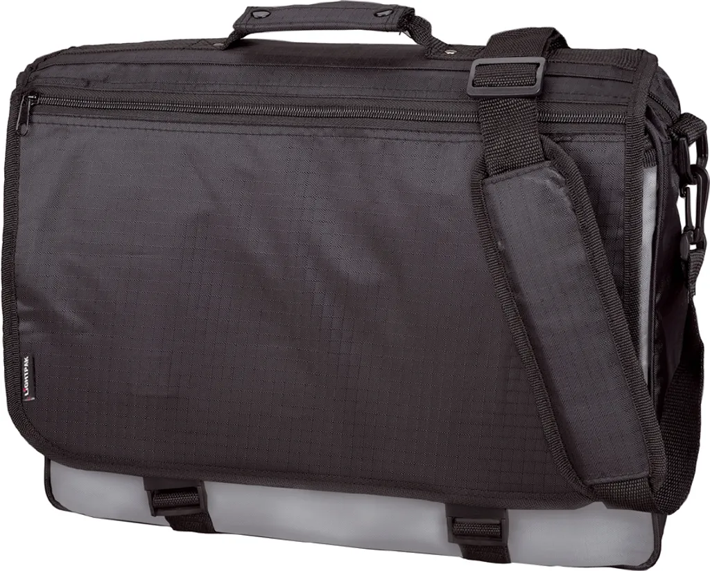 LiGHTPAK borsa a tracolla "WAVE" in poliestere nero/grigio