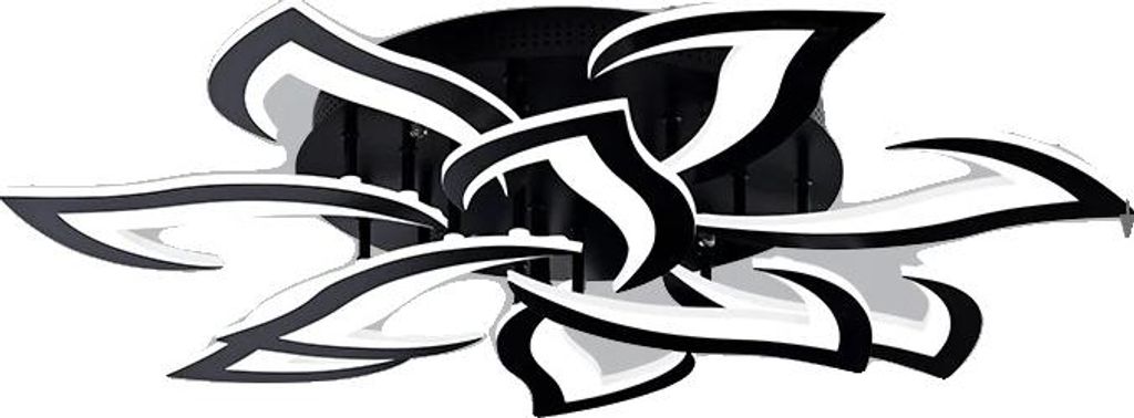 Deckenleuchter, elegantes Design, vielseitige Beleuchtungsoptionen, Schwarz 10 Lichter, APP mit RC dimmbar